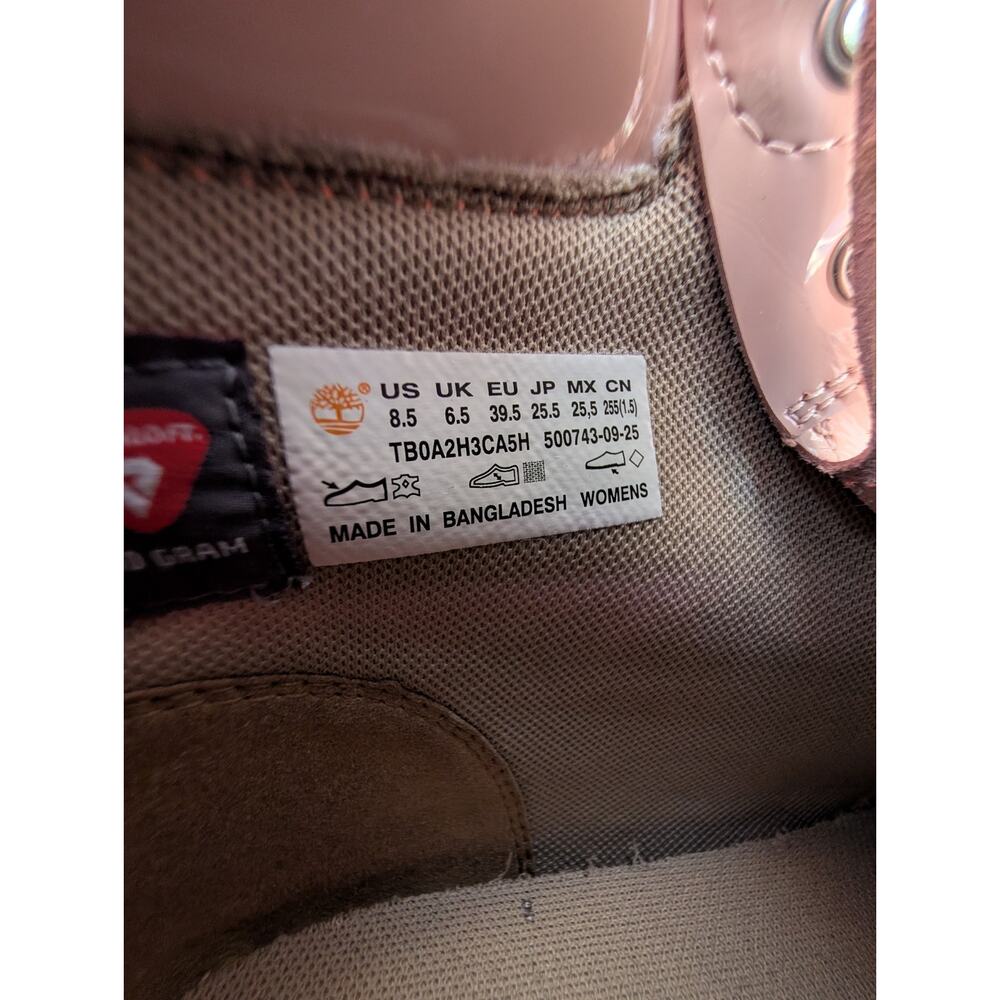 Timberland pink patent Women’s Sz 8.5 Stone Street 6 Inch Lace Waterproof Boots - Picture 12 of 14